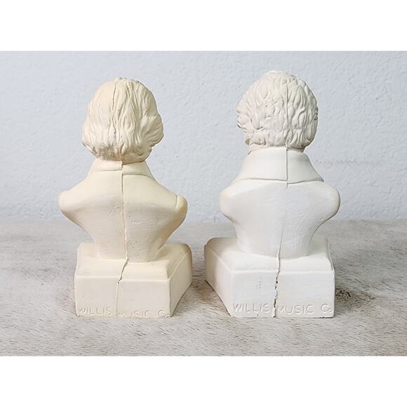 Beethoven Schubert Willis Music Composer 90's Statuette Figurine 5" Mini Bust - Picture 9 of 14